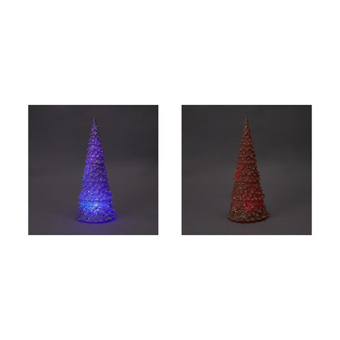 Light Up Glitter Christmas Tree - Assorted* / Gold or Silver Colour
