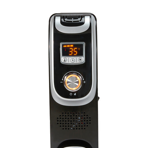 Anko 11 Fin Digital Oil Heater / 3 Heat Settings - Black