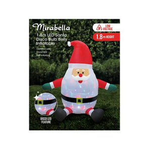 Mirabella Festive 1.8m LED Santa Disco Belly Inflatable