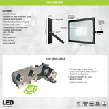 Brilliant Lighting 100W Black Stealth II DIY LED Slim Panel Flood Light