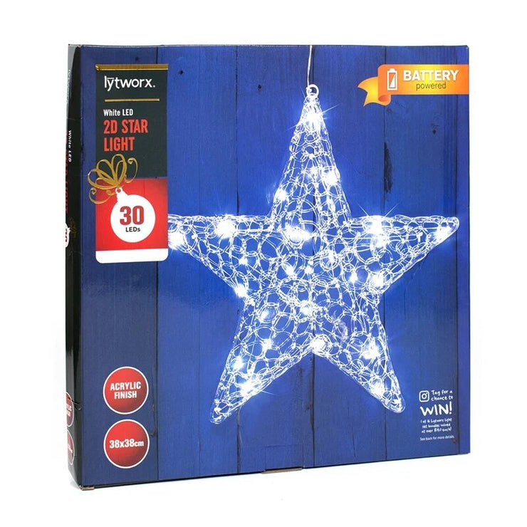 Lytworx 38cm White LED 2D Star Light