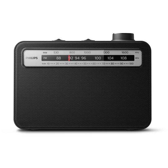 Philips TAR2506/79 Portable AM/FM Radio - Black / Classic Design Easy to Tune