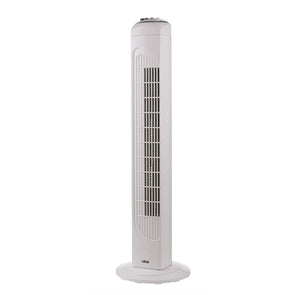 Click 81cm White Tower Fan With Timer/Oscillating Function/3 Speed Settings