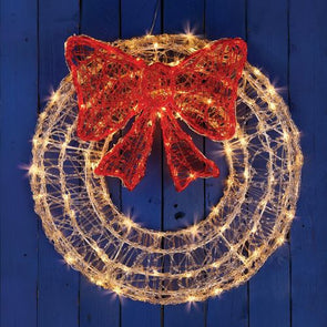 Lytworx 60cm 160 LED Festive Decorative Twinkling Christmas Wreath