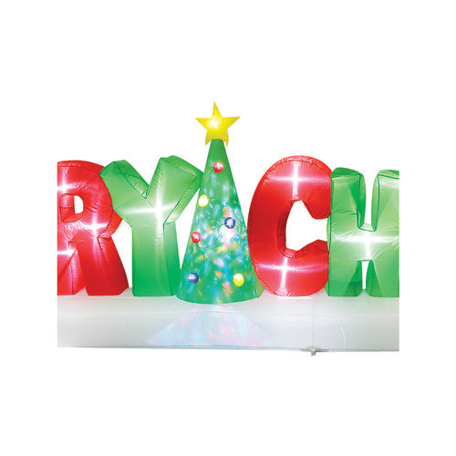 Mirabella Festive 6m LED Merry Christmas with Disco Tree Inflatable