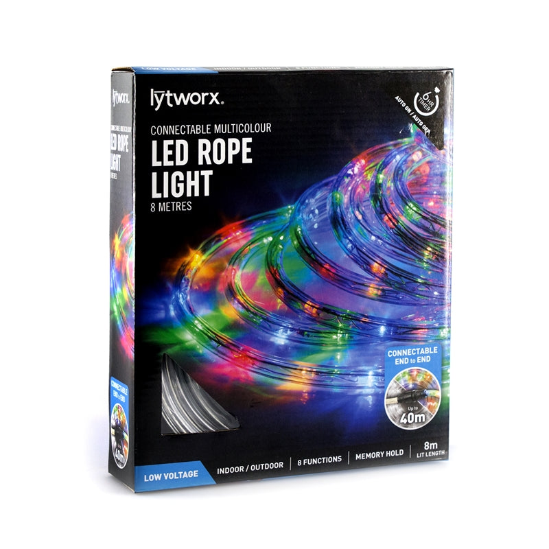 Lytworx 8m Multicolour Connectable Rope Light With Timer 8 functions - TheITmart