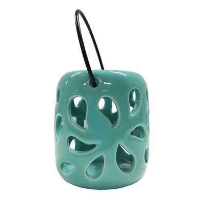 Classic Teal- White- Grey- Apricot Poppy Lantern Outdoor Use