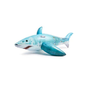 Inflatable 178cm Shark Rider - Blue & White /Suitable For Ages 3+ Years