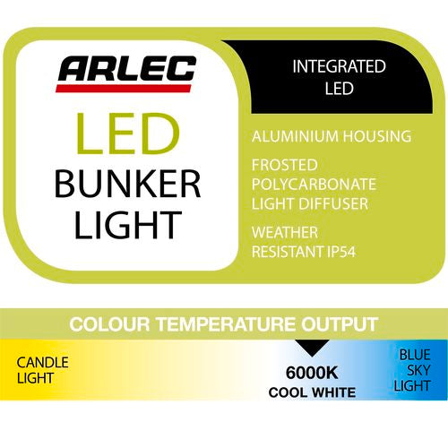 Arlec Sutton LED Aluminium Bunker - ABL371BK