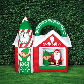 Lytworx 2.4m Inflatable Santa's Workshop / 8 Super Bright LED