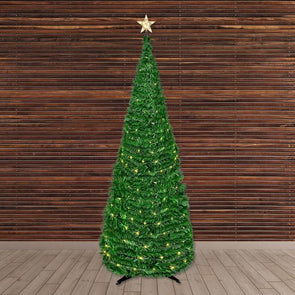 Click Festive180cm Collapsible  Light Up Xmas Tree - Green