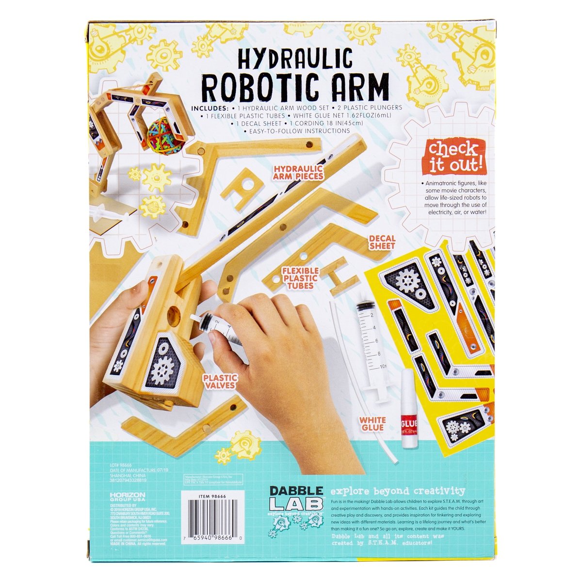 Dabble Lab Hydraulic Robot Arm Kit for Ages 8+ Years - TheITmart