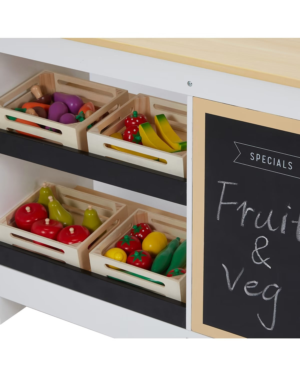 30 Piece Wooden Market Stall Play Set/Suitable for Ages 3+ years
