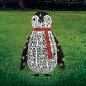 Lytworx 80cm 76 LED Solar Glitter Penguin Warm White