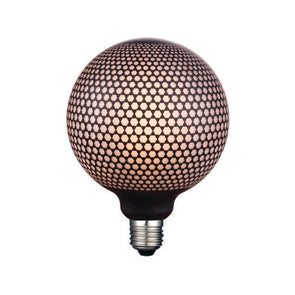 Luce Bella 4W 170lm G125 Black Honeycomb Pattern Dimmable LED E27 Globe -16246