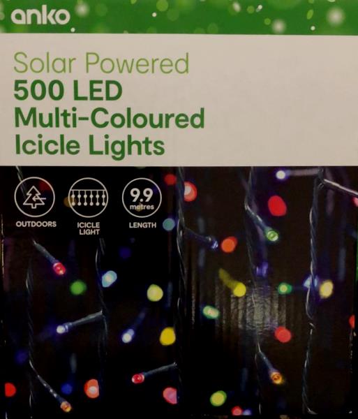 Anko Solar Powered 500 LED ICICLE Lights - TheITmart