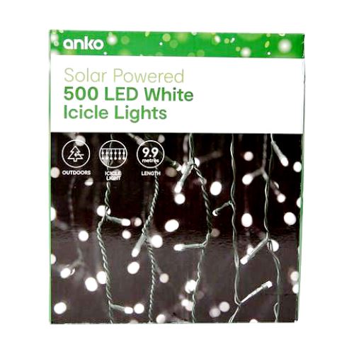 Anko Solar Powered 500 LED ICICLE Lights - TheITmart