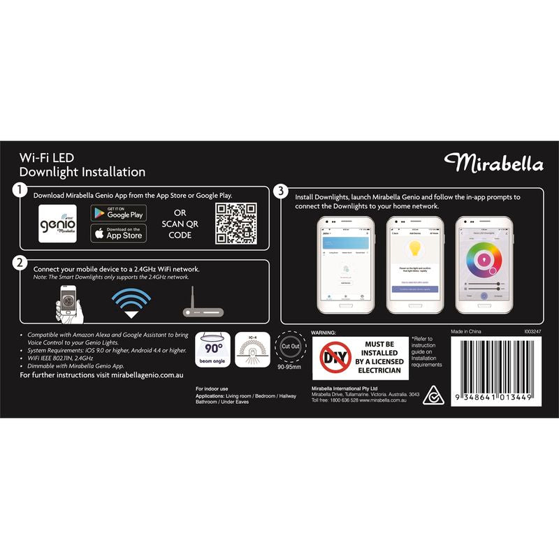 Mirabella 9W Flex & Plug Genio Smart Wi-Fi Dimmable Downlight - 2 Pack