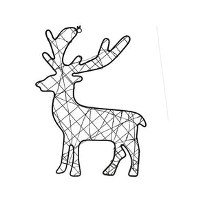 Click Metal Wire LED Hanging Christmas Reindeer - Black