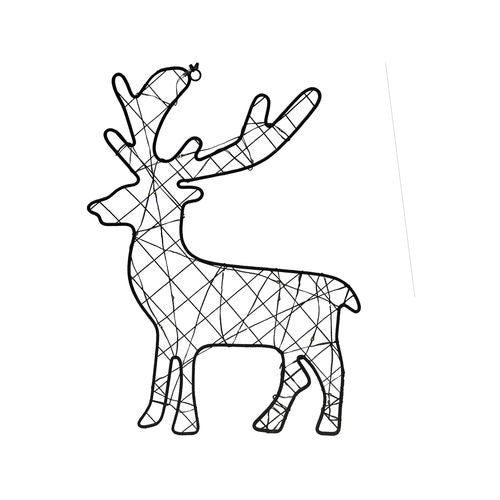 Click Metal Wire LED Hanging Christmas Reindeer - Black