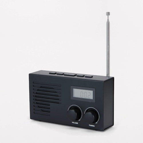 30 Preset Station Black Portable AM/FM Radio with LCD Display