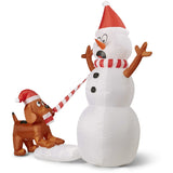 Mirabella Christmas 2m Low Voltage LED Inflatable Snowman & Dog / White LED