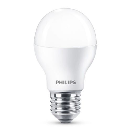 Philips 9W Cool Daylight A Shape Essentials LED E27 Globe - 4 Pack