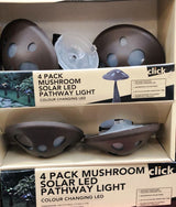 Click 17.5cm Mushroom Solar LED Pathway Light - 4 Pack