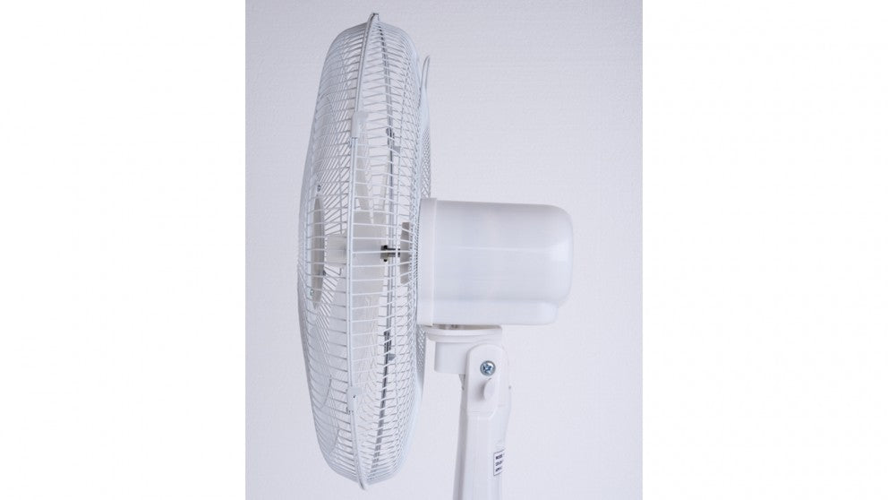 Goldair White 40cm /60W Pedestal Floor Fan with Remote/  3 Speeds Setting