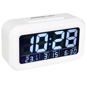Digital Bedside LED Snooze Alarm Clock Time Temperature Day/Night Desktop Clocks