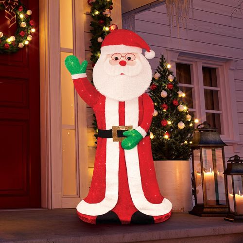Lytworx 1.5m Solar USB Faux Fur Santa / 100 Warm White LEDs - TheITmart