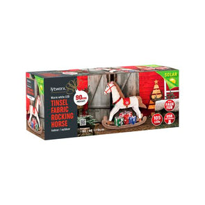 Lytworx Solar/USB Tinsel Fabric Rocking Horse