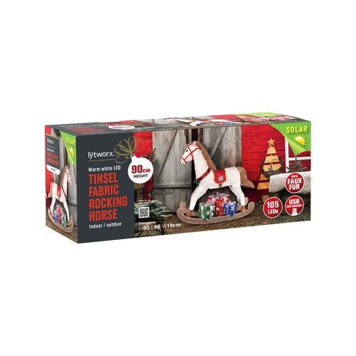 Lytworx Solar/USB Tinsel Fabric Rocking Horse