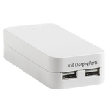 HPM Twin 2.1A USB Charger With Lead / White