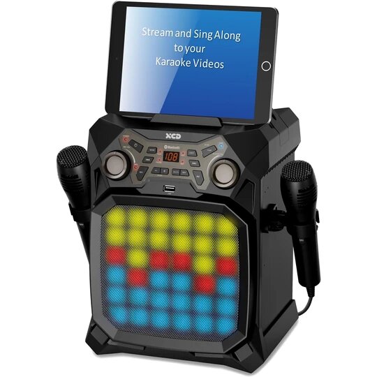 XCD Bluetooth Karaoke Party Machine / Multicolour RGB Light Show/ 2 x Microphones