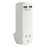 HPM Adaptor with USB Charger 4.2A - White D2USB / White