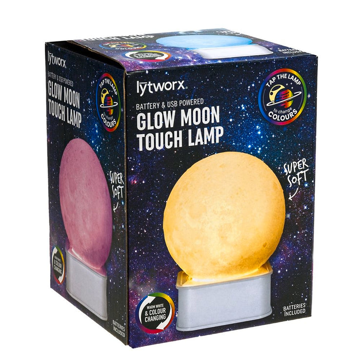 Lytworx Colour Changing Glow Moon Touch Lamp/USB Powered & Battery Operated