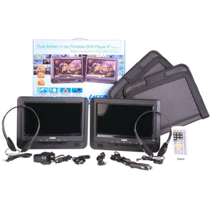 Laser 9" In-Car Dual DVD Player with Remote Control - DVD-PT9-DUALC