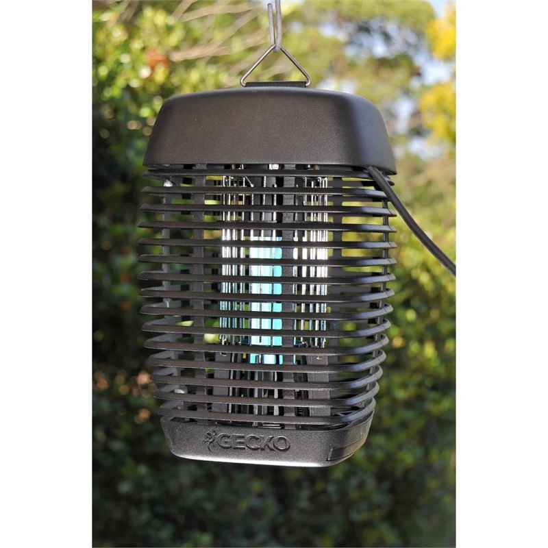 Gecko Insect Killer Bug Zapper Lantern GKOLT25-Black/Weatherproof/Self Cleaning Grid - TheITmart