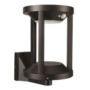 Brilliant Black Victor Exterior Solar Wall Light With Sensor / 3 Light Modes