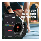 DGTEC Amoled Smart Watch - Black with Heart Rate & Sleep Monitor
