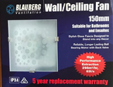 Blauberg Wall Fan Ventilation 150mm Bathroom Exhaust Extraction - TheITmart