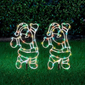 Lytworx Multicolour Solar Festive Santa Stake Lights - 2 Pack