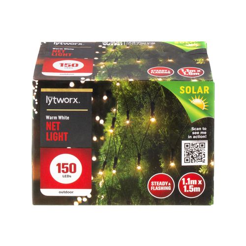 Lytworx Warm White 150 Micro LED Solar Net Lights Outdoor - TheITmart
