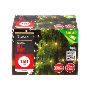 Lytworx Warm White 150 Micro LED Solar Net Lights Outdoor