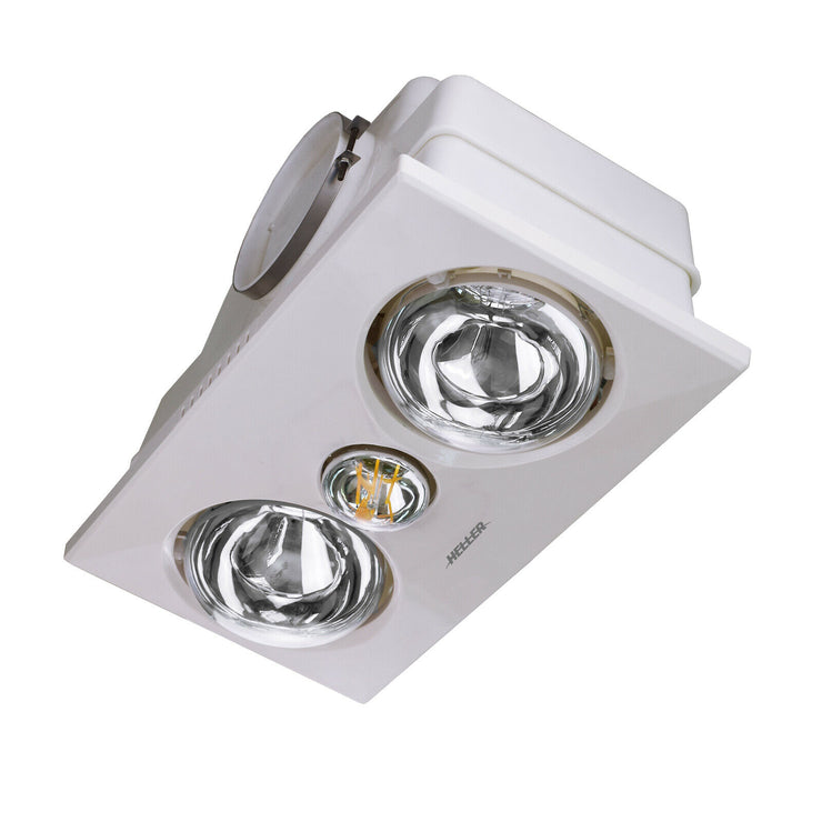 Heller 2 x 275W Ducted 3 in1 Heater and Exhaust Fan/6W LED Light/Bathroom Heater - TheITmart