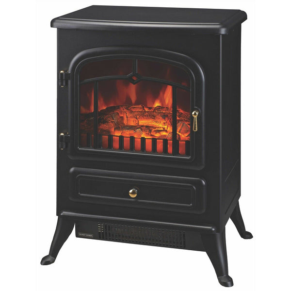 Mistral 1800W Free Standing Fireplace Heater/2 Heat Settings/Overheat Protection - TheITmart