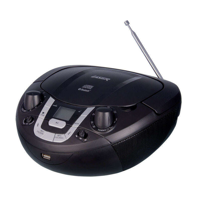 Laser Cd Bluetooth Boombox Am & Fm Radio/Bluetooth/Aux/Usb Cd Player/Audio Book - TheITmart