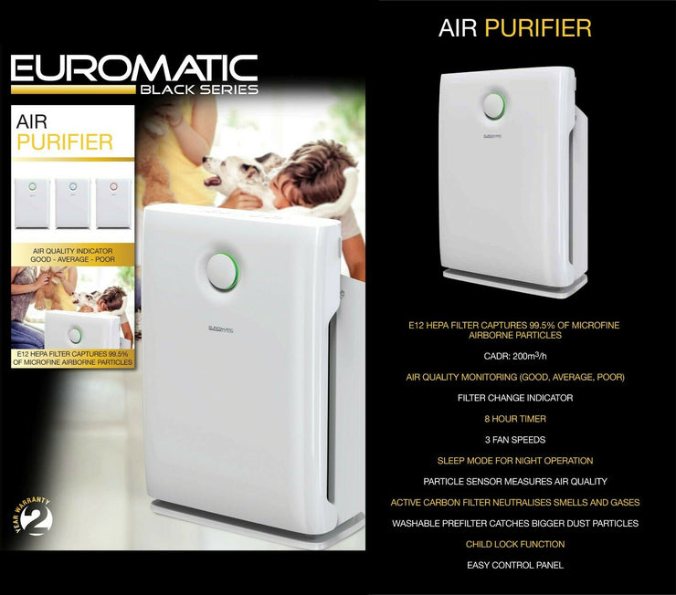 Euromatic Black Series Air Purifier White TheITmart