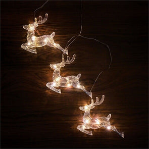 Warm White Battery Operated Indoor Reindeer Lights/15 LEDs/Festive Light 3 Pack - TheITmart